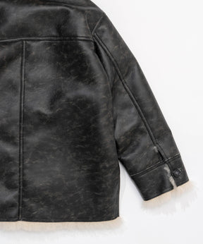 Reversible Vegan Leather Mouton Blouson