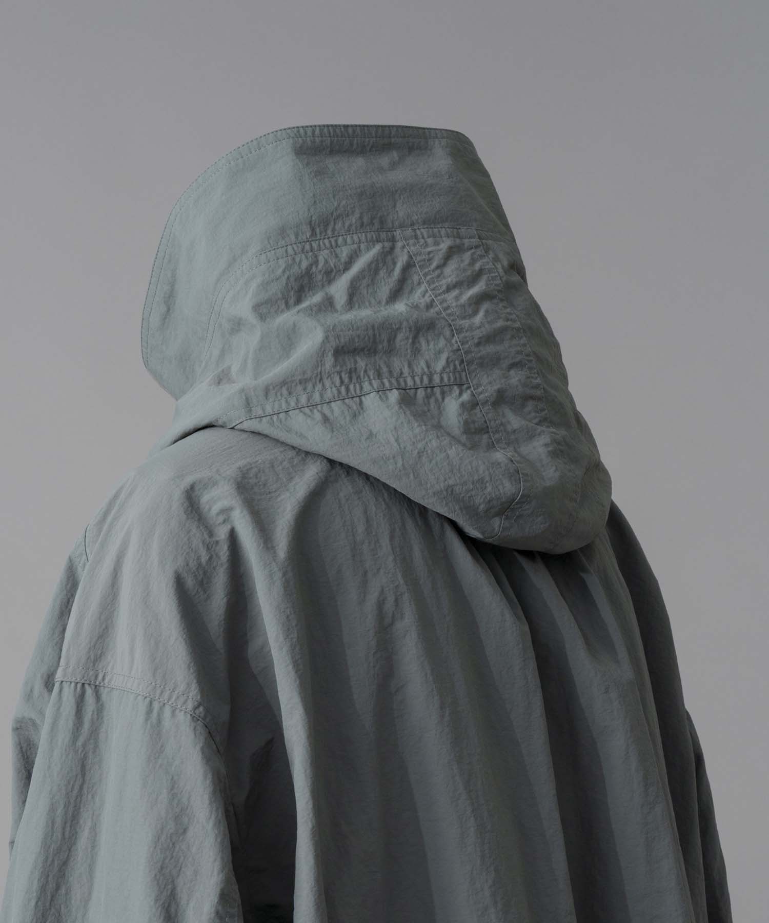 Washed Nylon Prime-Over Anorak Hoodie