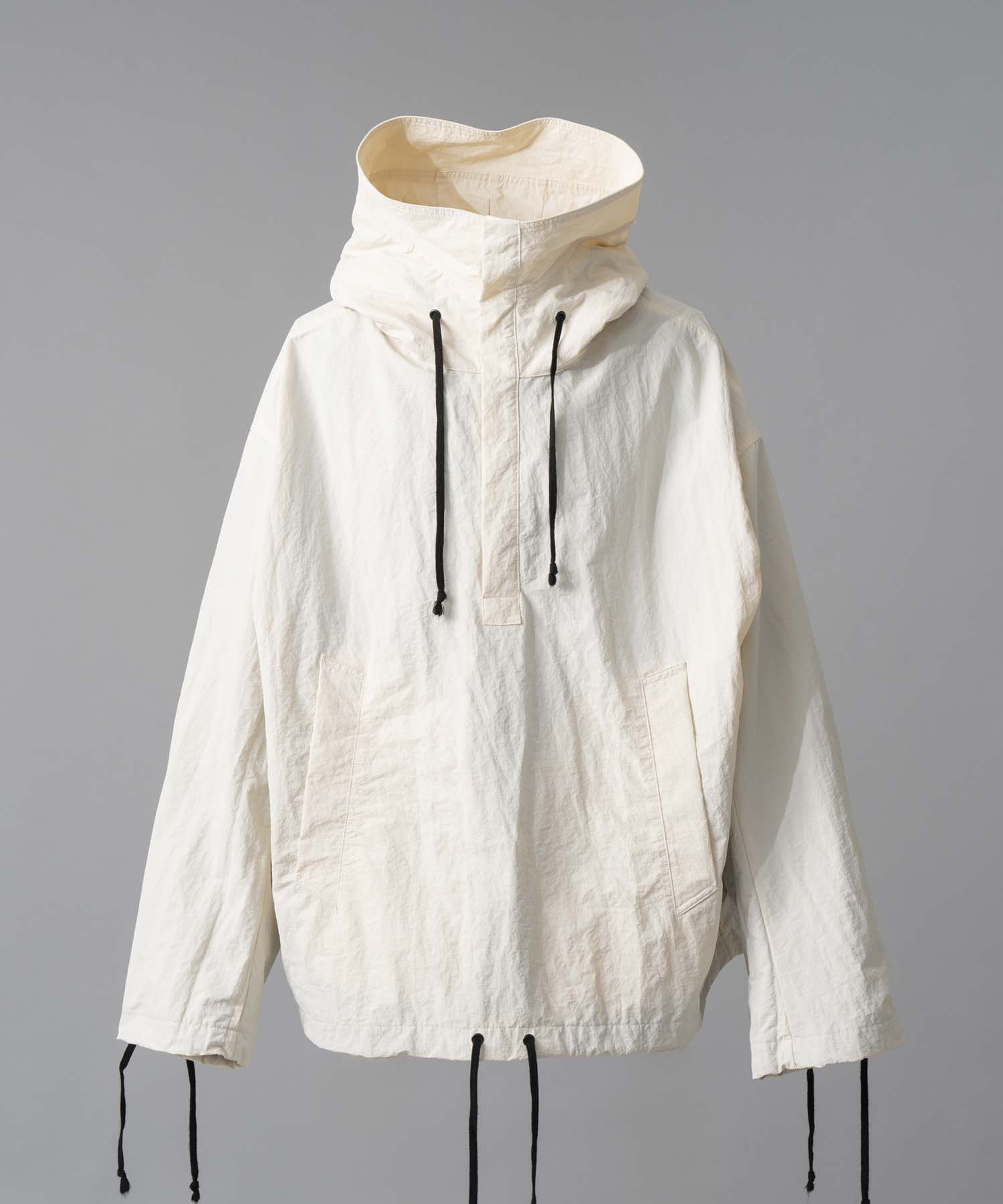 Washed Nylon Prime-Over Anorak Hoodie