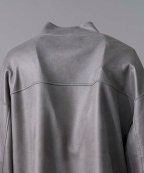 Leather-Like Prime-Over Mock Neck Pullover