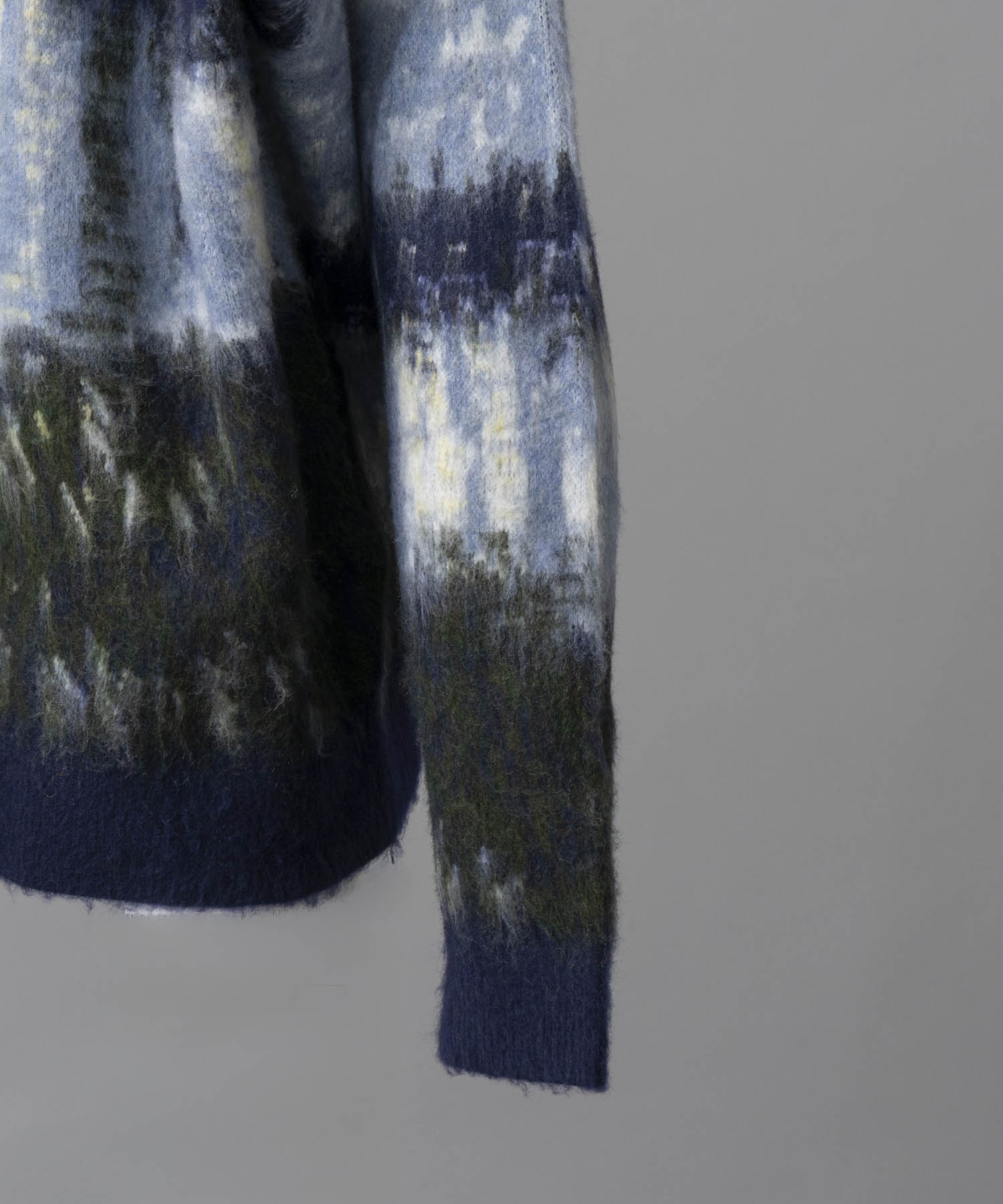 Prime-Over Landscape Painting Crew Neck Knit Pullover