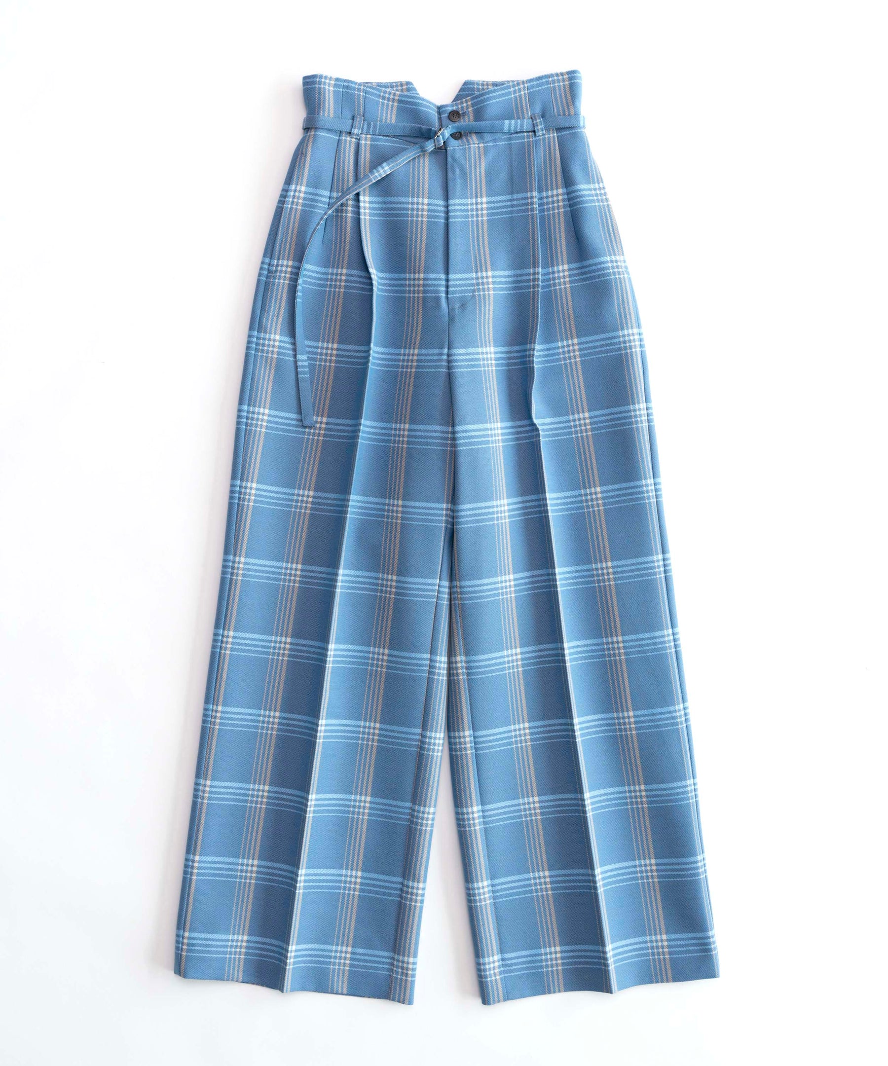 【SALE】Check High Waist Wide Pants