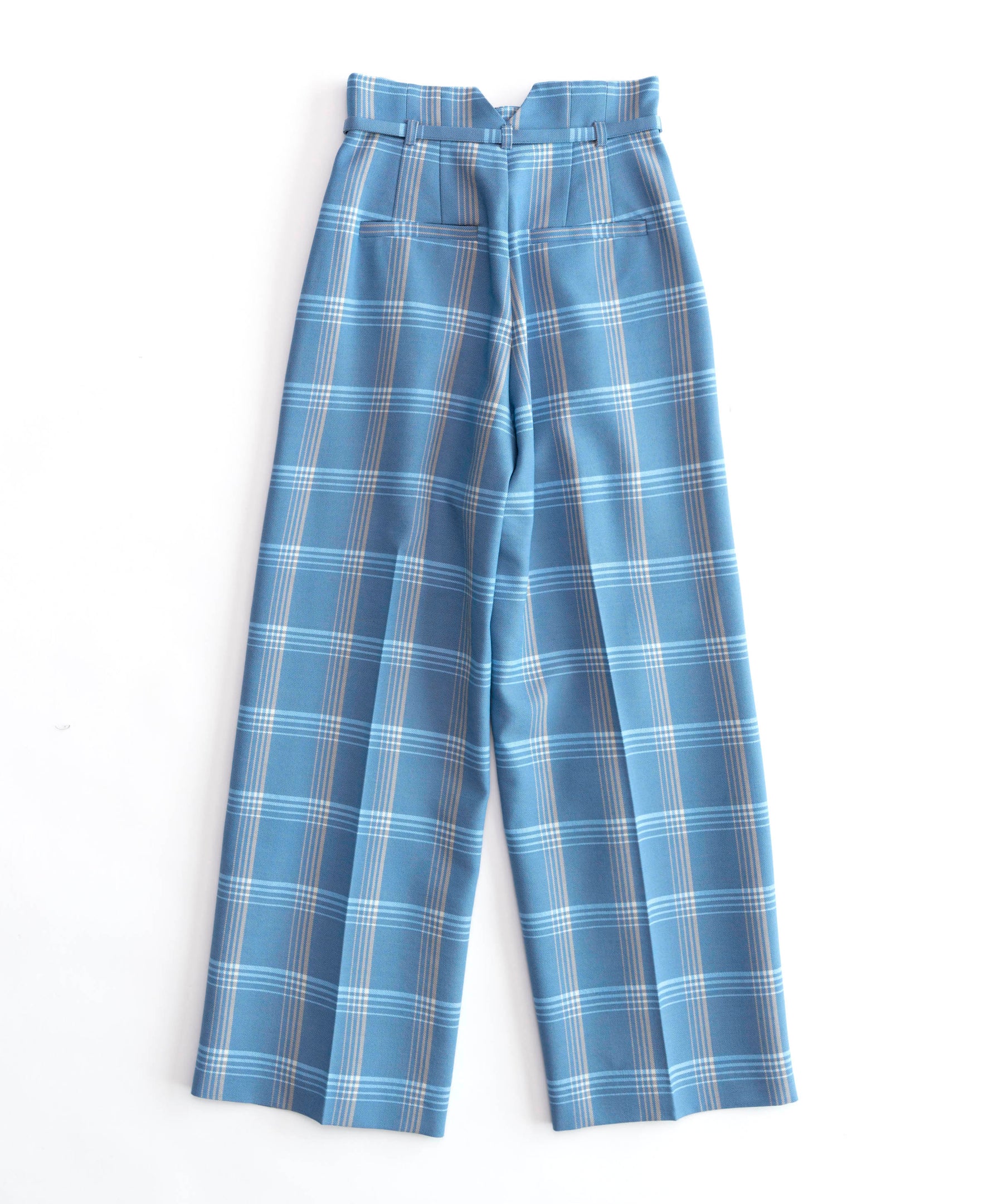 【SALE】Check High Waist Wide Pants