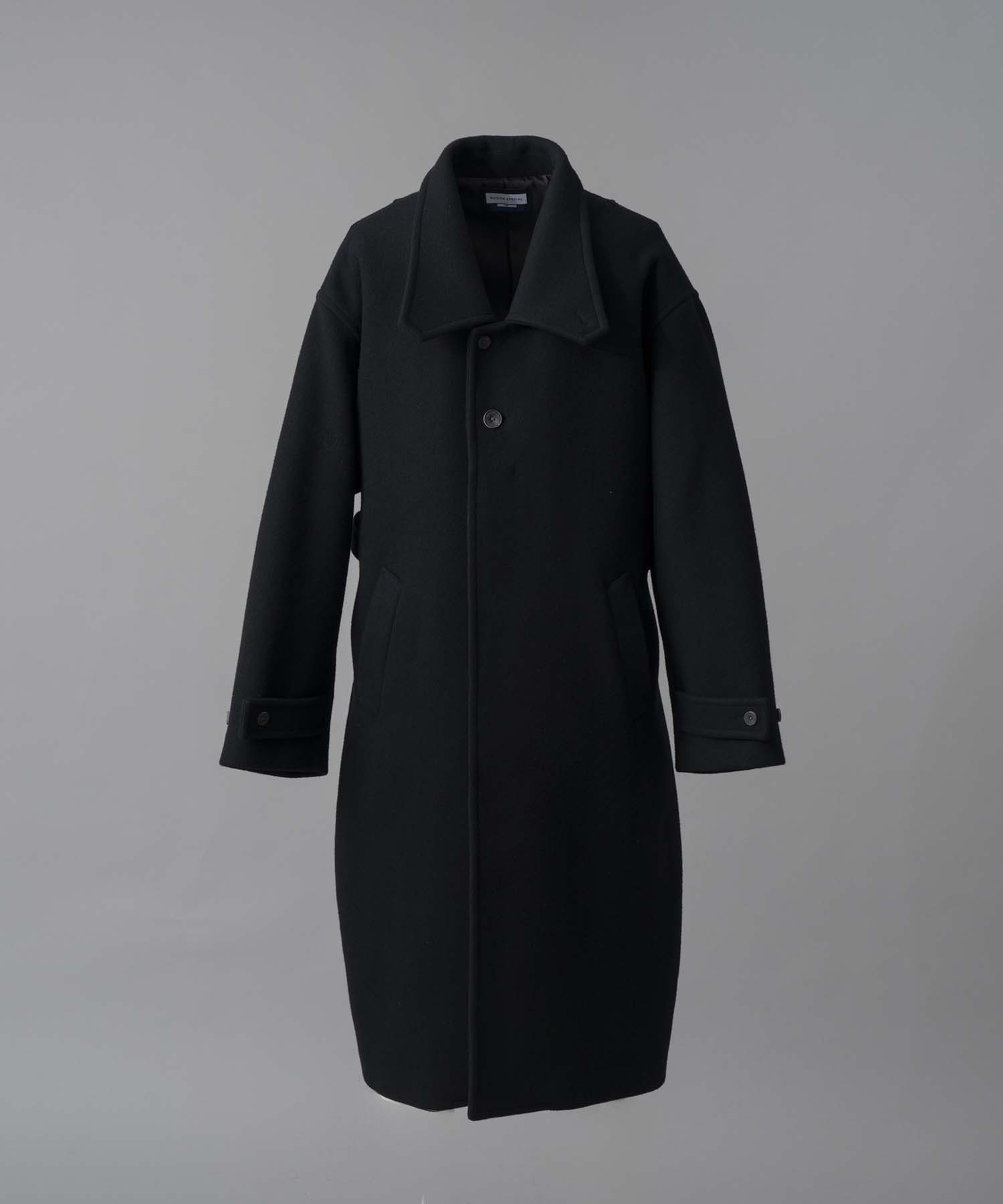 Super140s Prime-Over Forward Drop Melton Coat