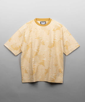 Leaf Back Cut Jacquard Prime-Over Crew Neck T-shirt