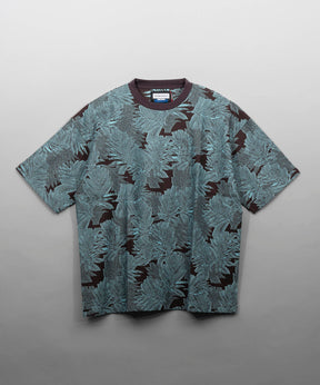 Leaf Back Cut Jacquard Prime-Over Crew Neck T-shirt