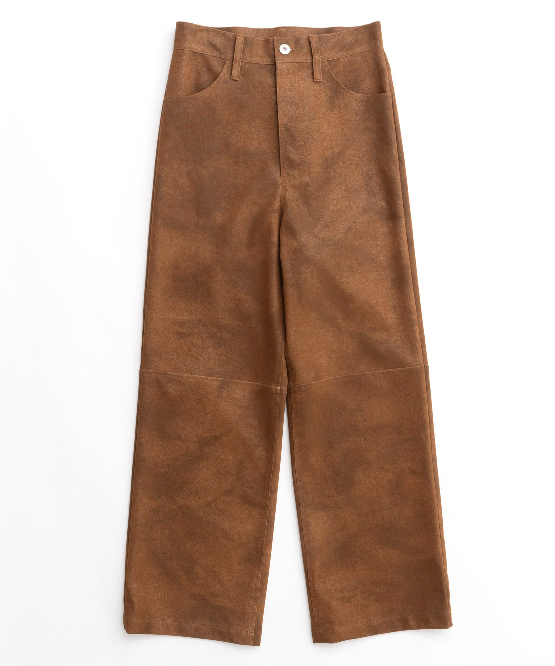 Vegan Leather Wide Straight Pants