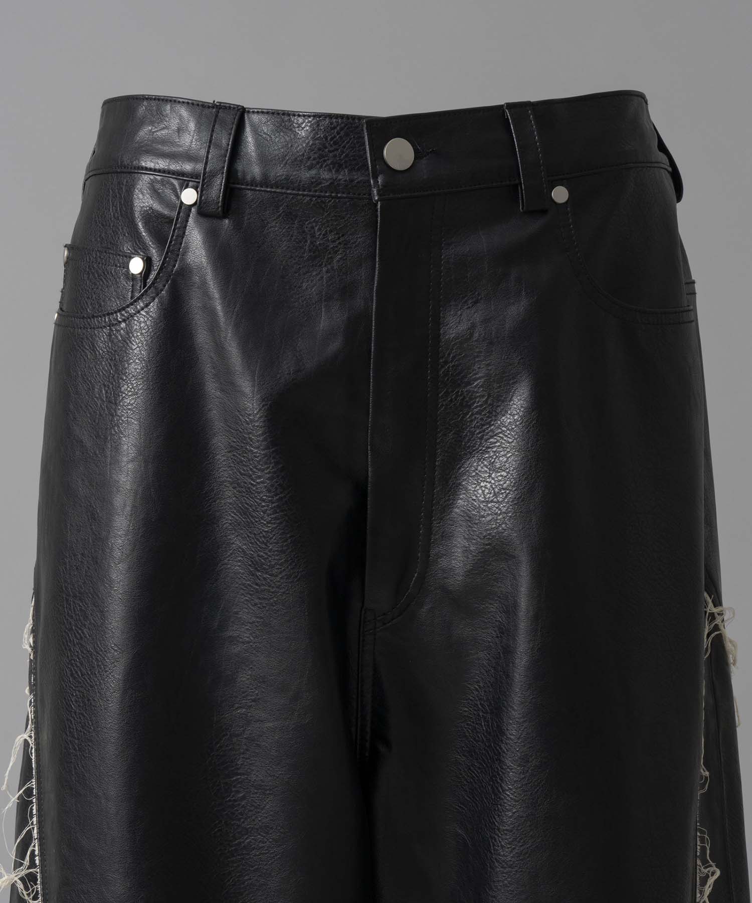 【PRE-ORDER】Artificial Leather Wide Pants