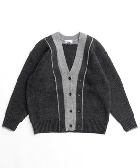 【PRE-ORDER】Double Color Layered Knit Cardigan