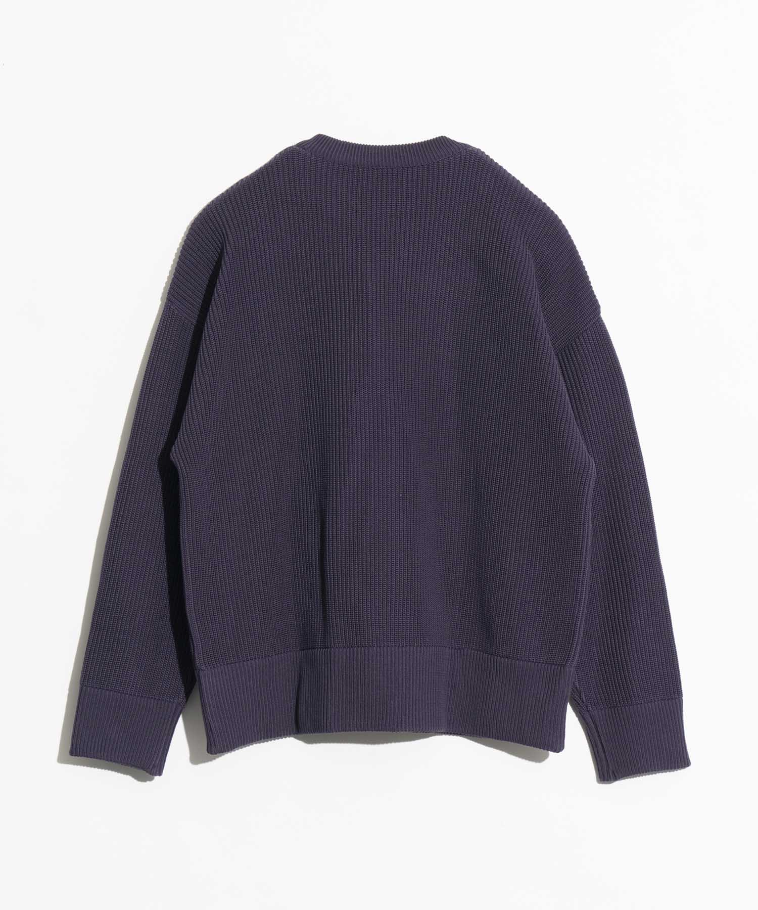 Middle Gauge Rib Prime-Over Crew Neck Knit Pullover