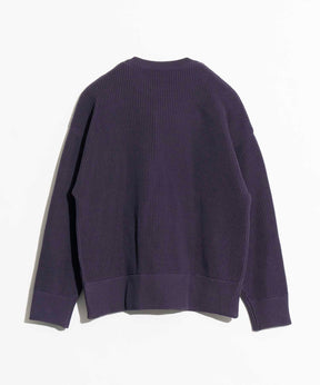 Middle Gauge Rib Prime-Over Crew Neck Knit Pullover