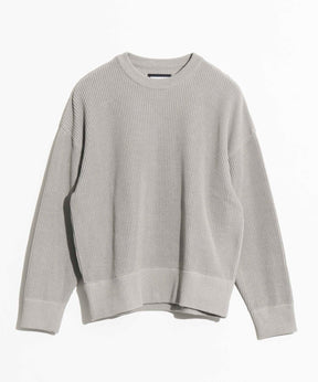 Middle Gauge Rib Prime-Over Crew Neck Knit Pullover