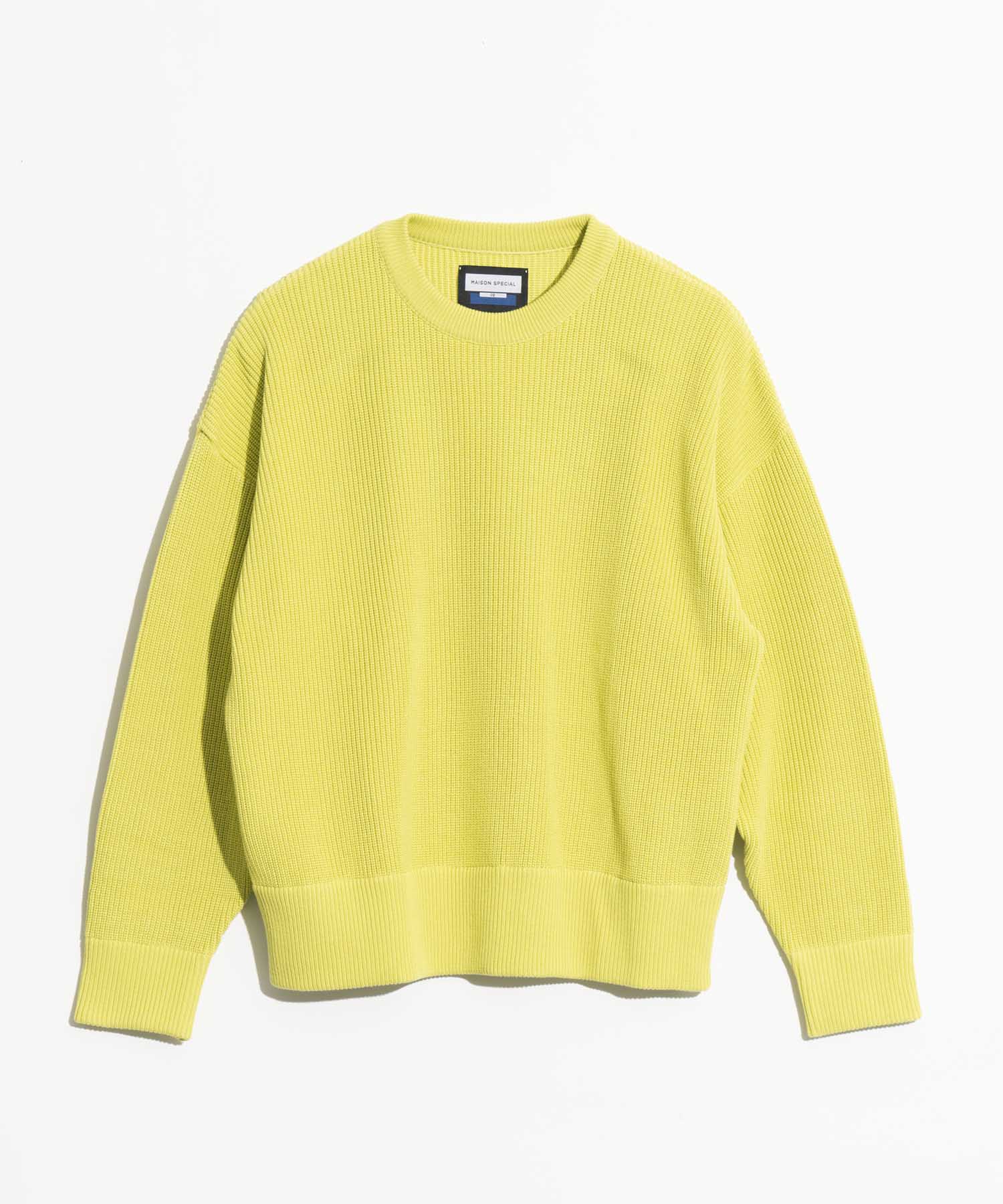 Middle Gauge Rib Prime-Over Crew Neck Knit Pullover