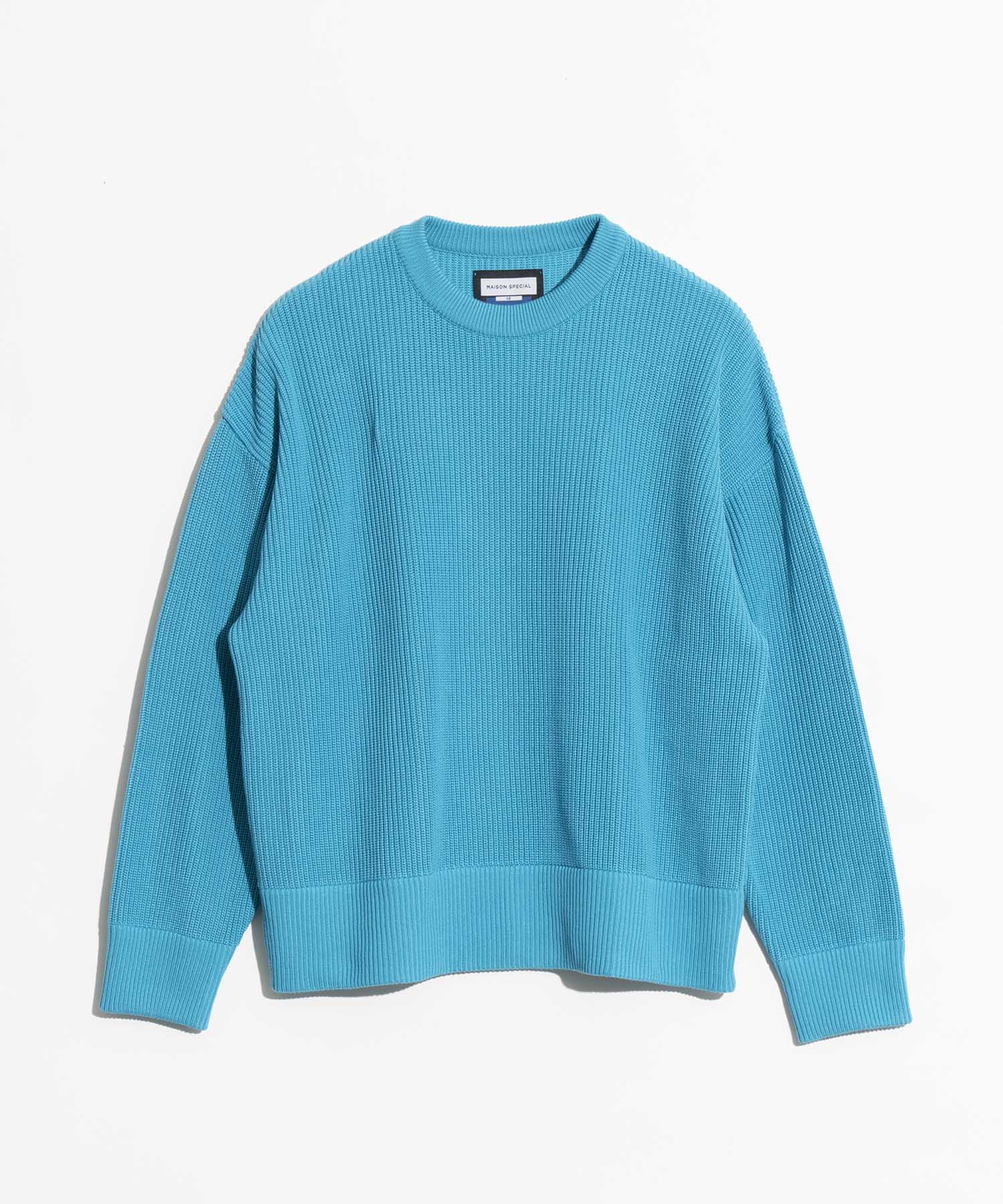 Middle Gauge Rib Prime-Over Crew Neck Knit Pullover