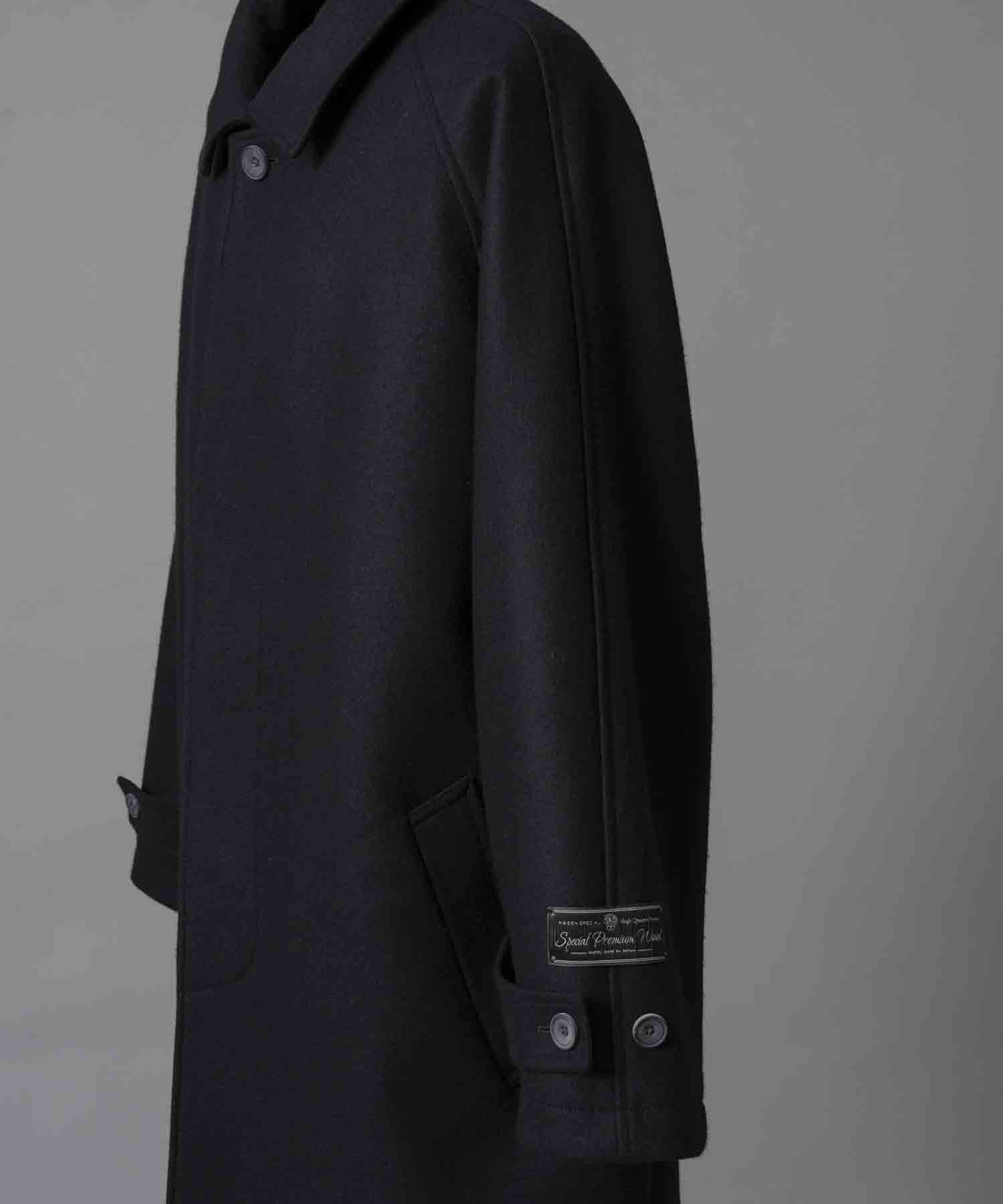 Super140s Prime-Over Melton Balmachan Coat