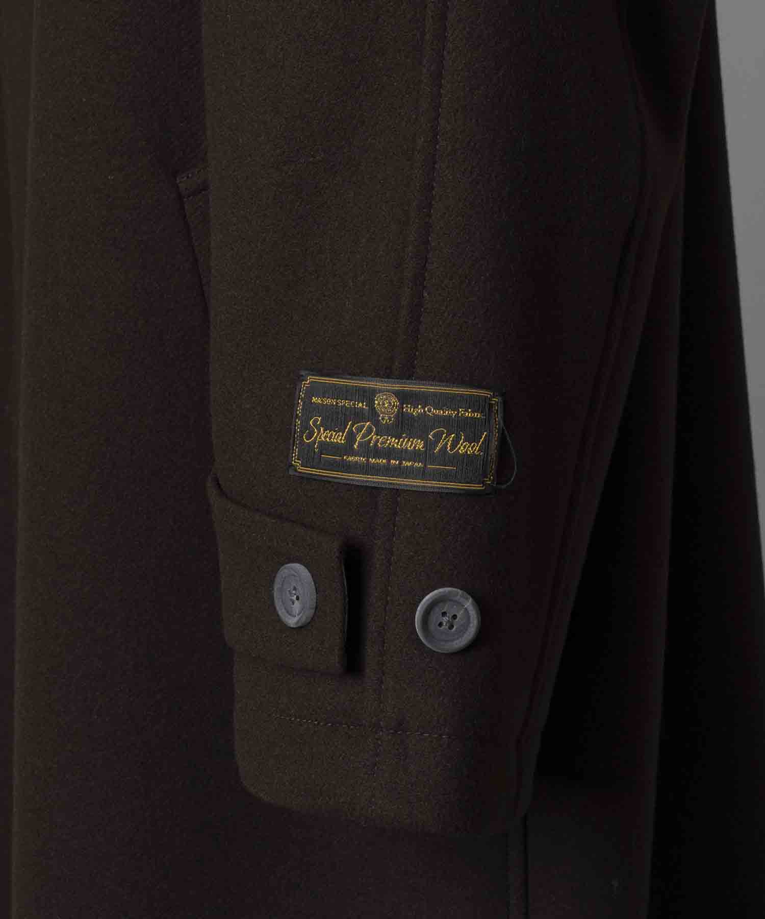 Super170s Prime-Over Melton Balmachan Coat