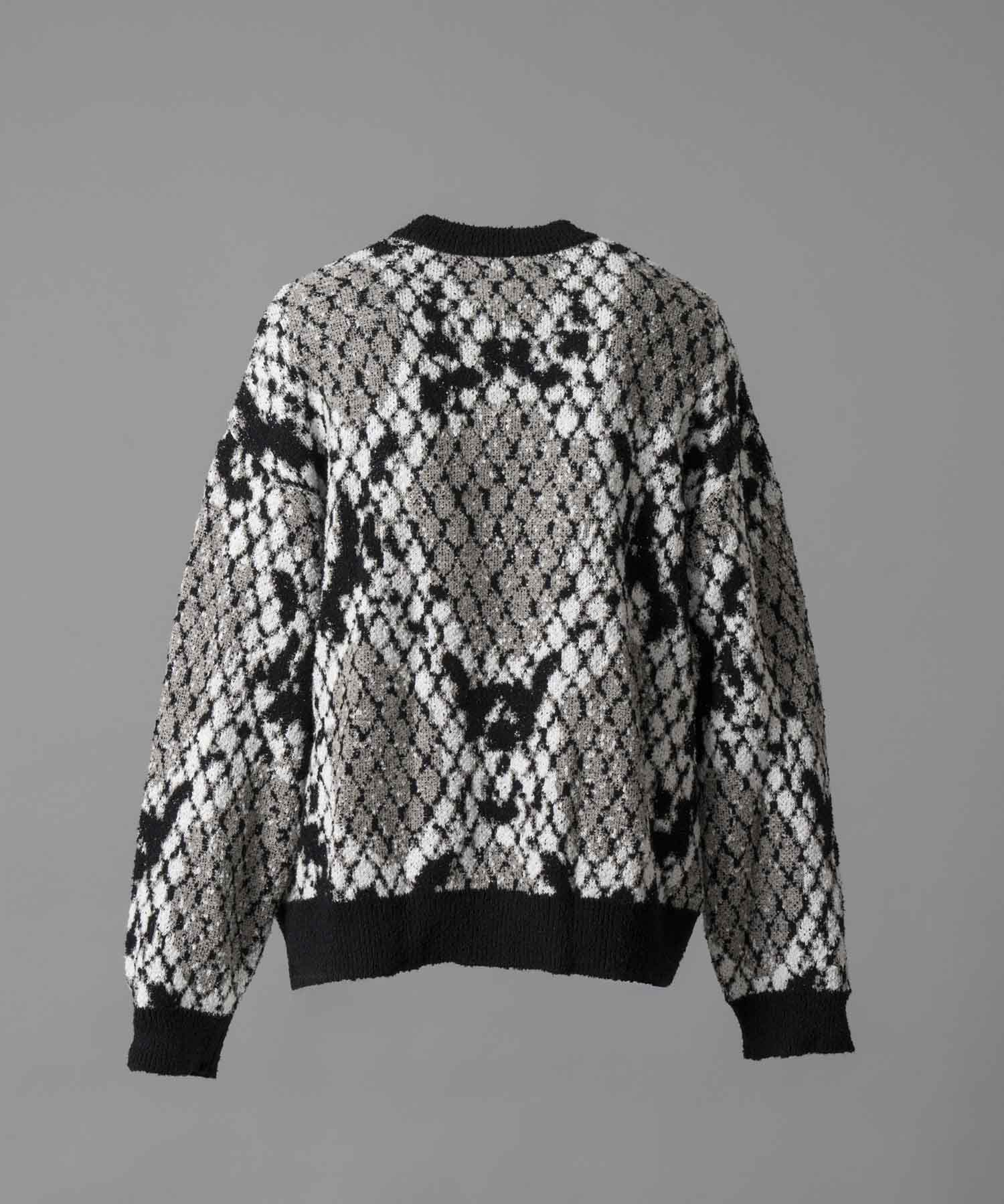 Prime-Over Python Crew Neck Knit Pullover