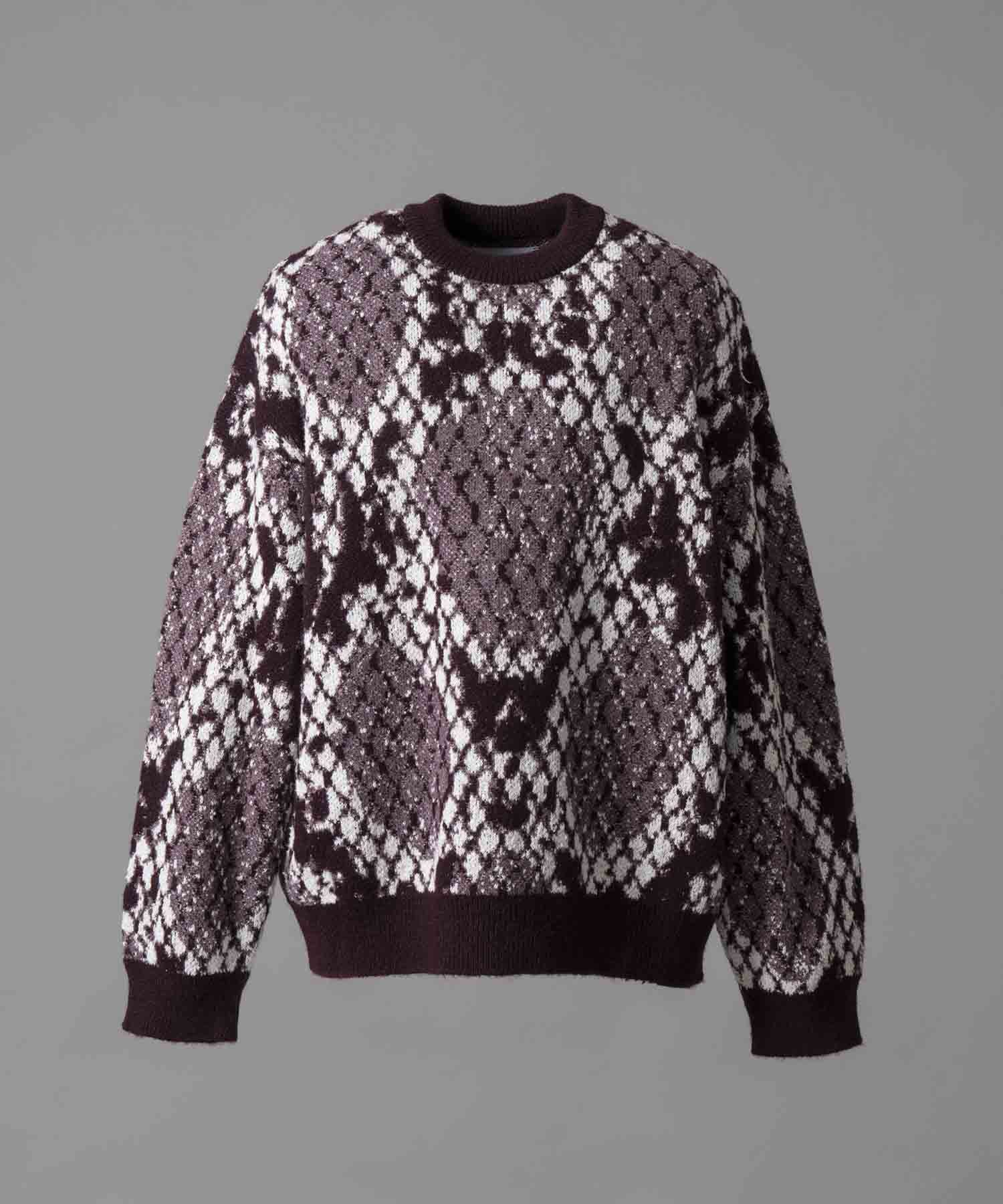 Prime-Over Python Crew Neck Knit Pullover