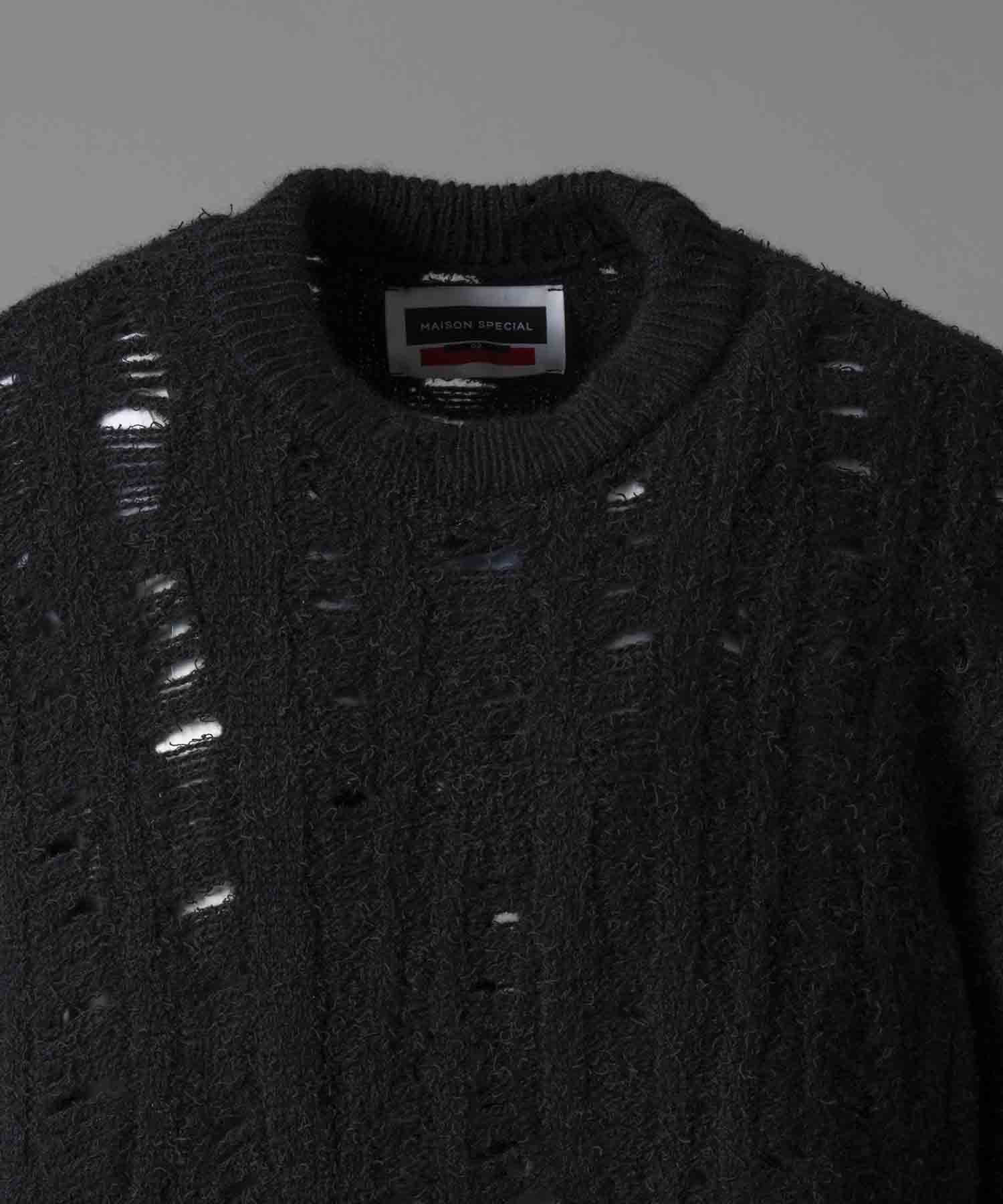 【24AW PRE-ORDER】Prime-Over Damaged Wool Knit Pullover