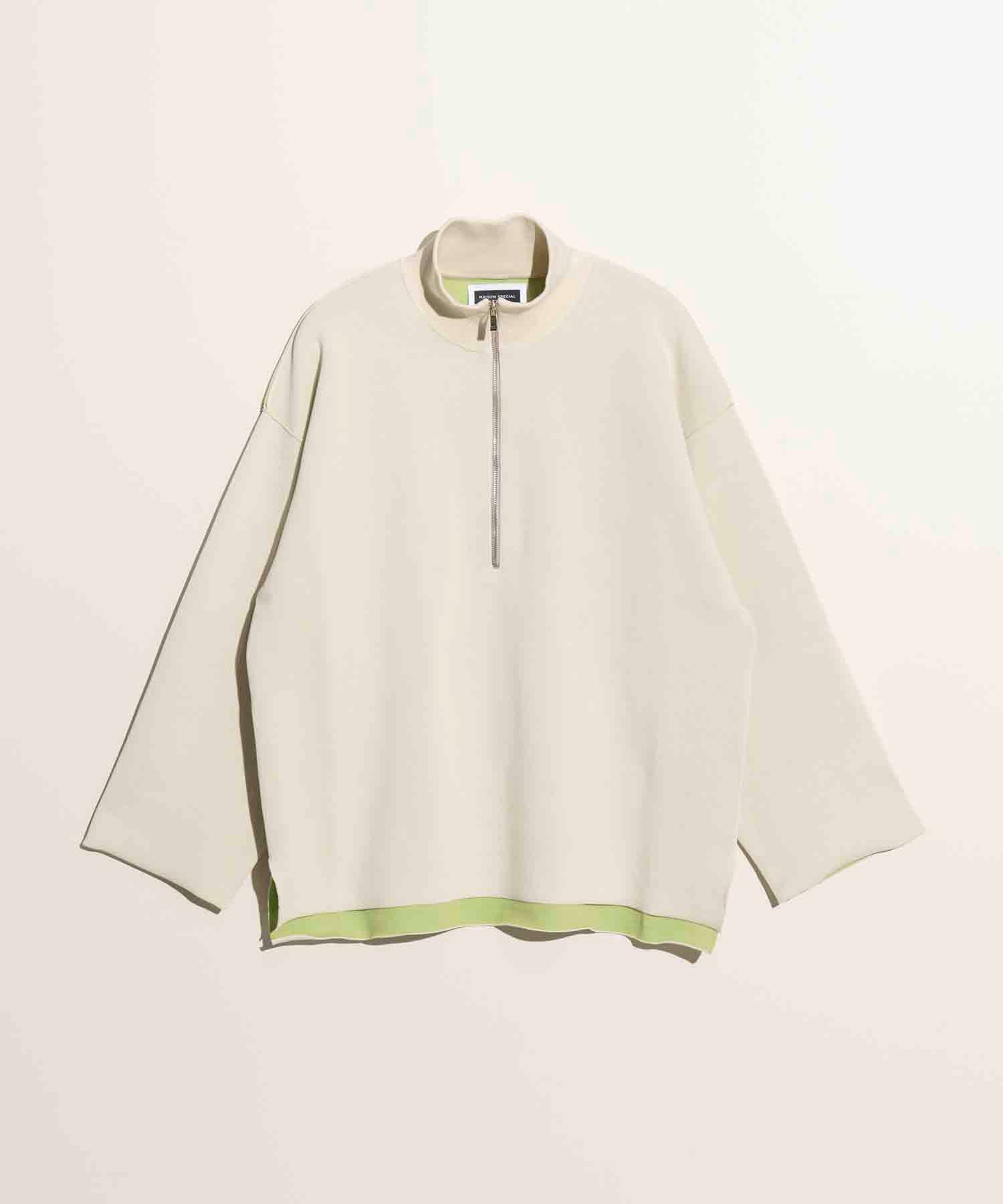 Double-Face Knit Prime-Over Half-Zip Pullover