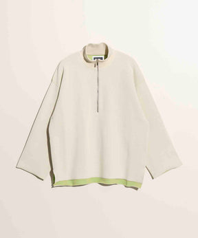 Double-Face Knit Prime-Over Half-Zip Pullover