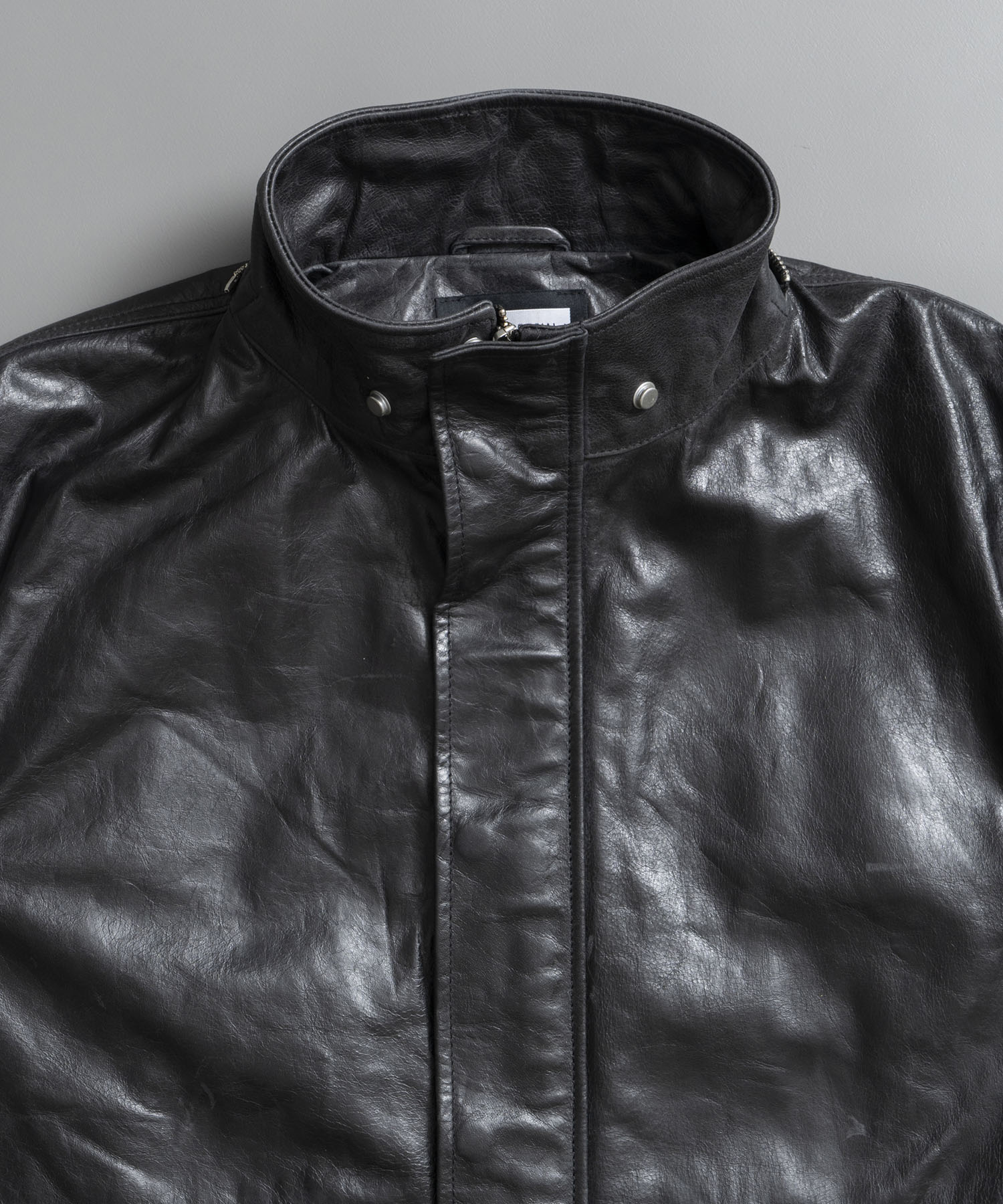 Buffalo Crack Leather Prime-Over Hood Blouson