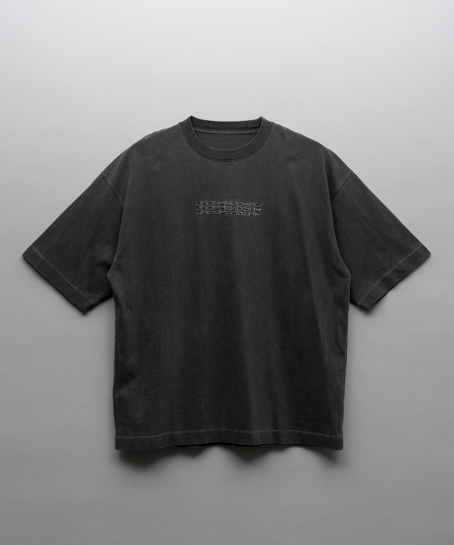 Logo Embroidery Prime-Over Pigment Crew Neck T-Shirt