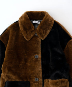 Bicolor Soutien Colored Fur Coat