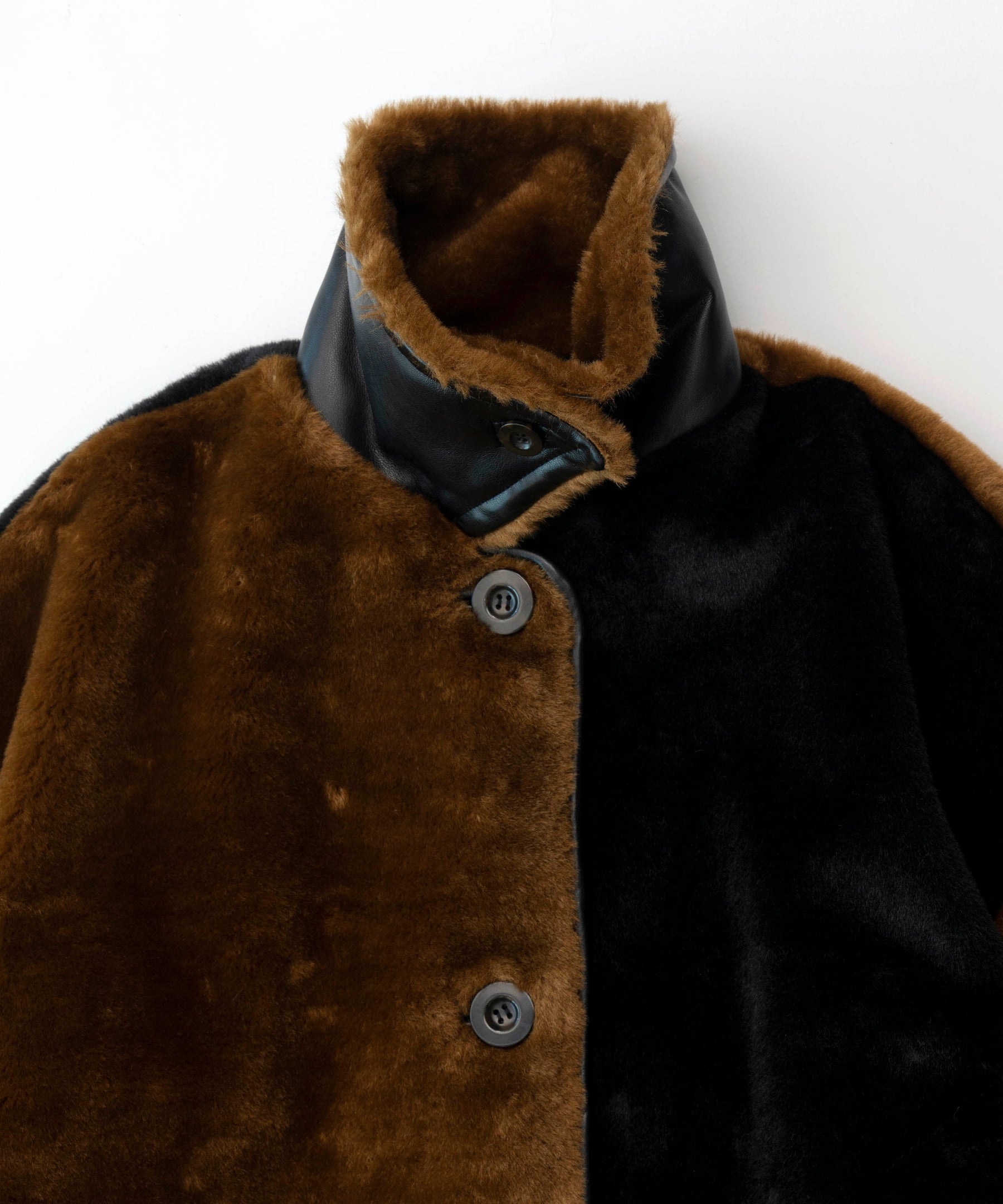 Bicolor Soutien Colored Fur Coat