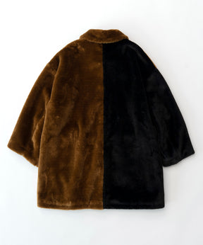 Bicolor Soutien Colored Fur Coat