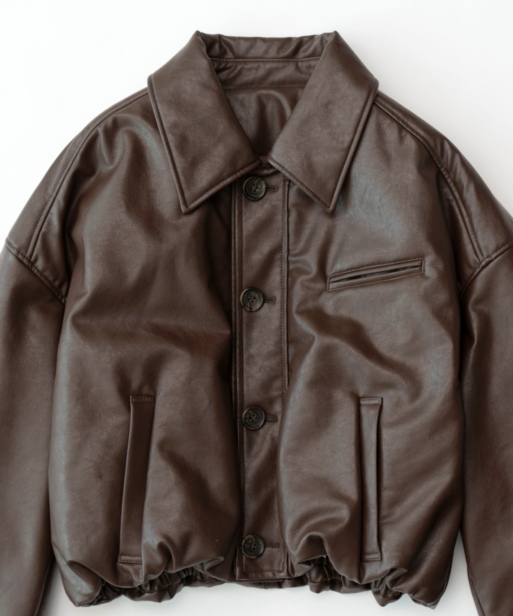 【SALE】Vegan Leather Balloon Blouson