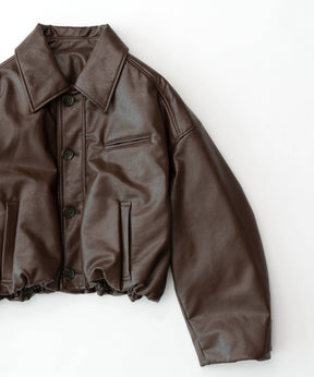 【SALE】Vegan Leather Balloon Blouson