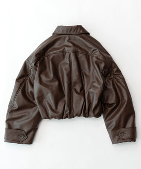 【SALE】Vegan Leather Balloon Blouson