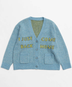 Logo Jacquard Knit Cardigan