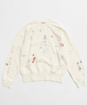 Vintage Style Drawing Sweatshirt