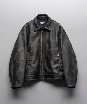 【PRE-ORDER】Sheep Leather Prime-Over Single Riders Collared Jacket