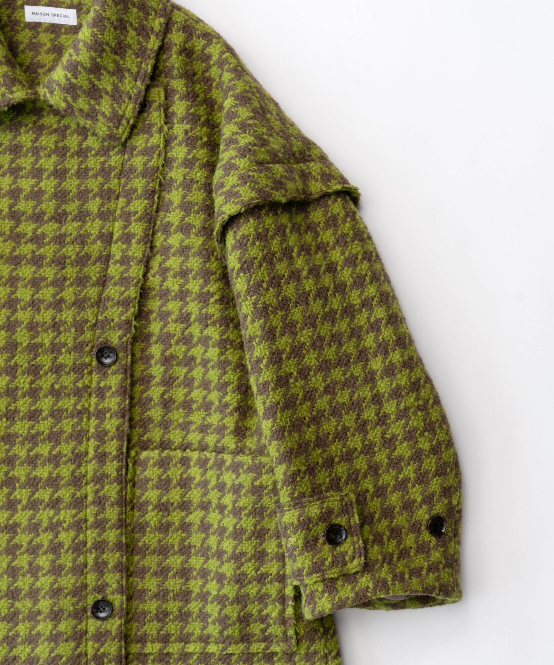 Cut-off Tweed Overcoat