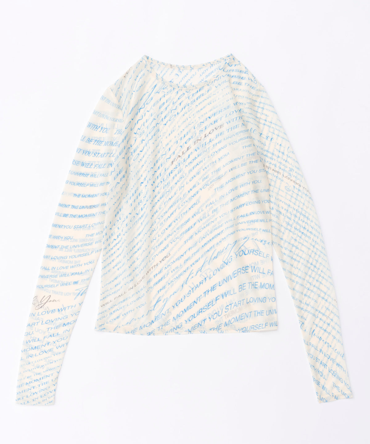 【SALE】Lettering Print Sheer Tops