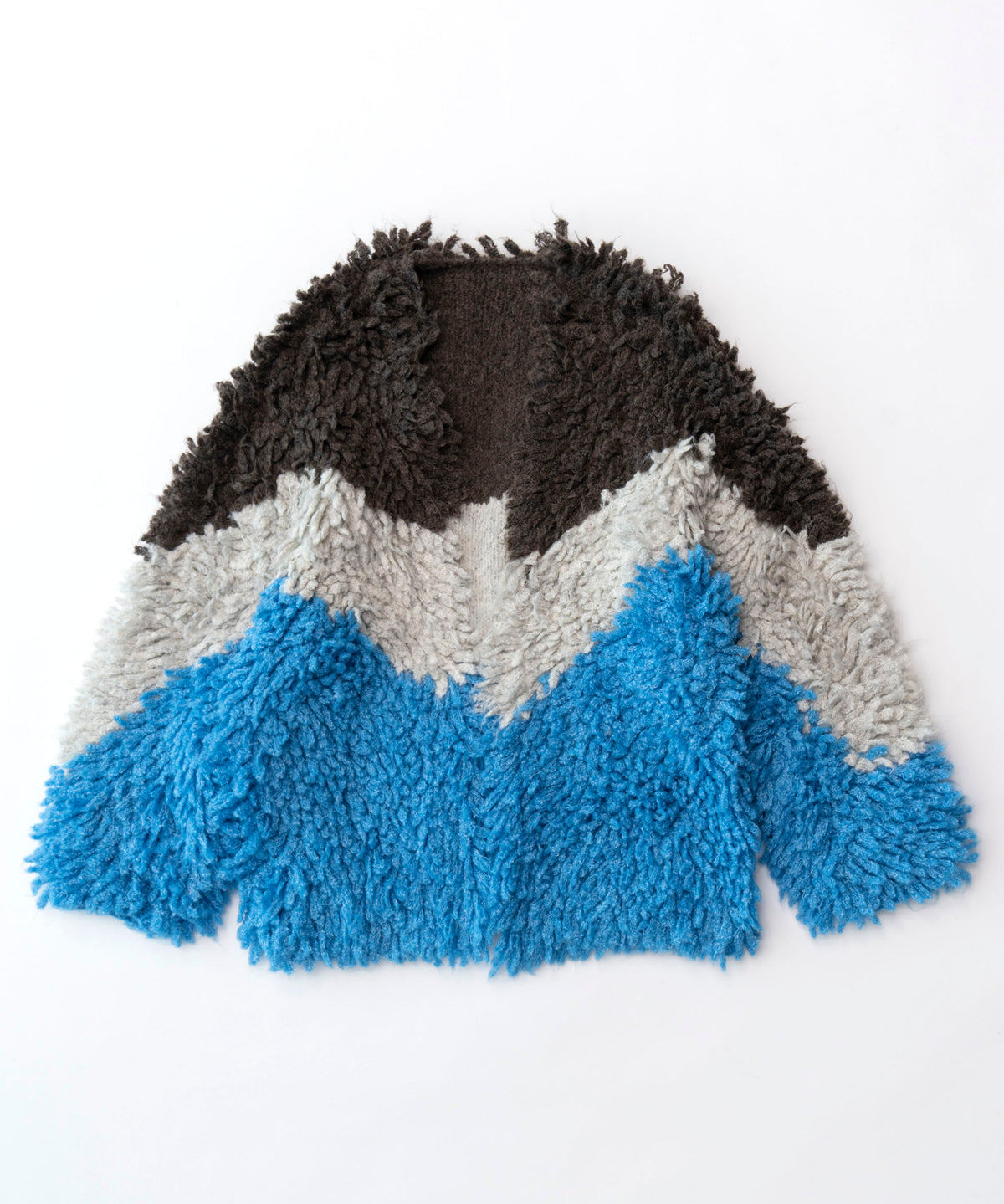 【SALE】Bicolor Loop Shaggy Knit Cardigan