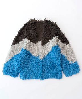 【SALE】Bicolor Loop Shaggy Knit Cardigan