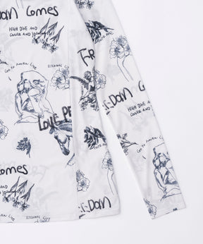 【SALE】Hand Illustration Printed Tops