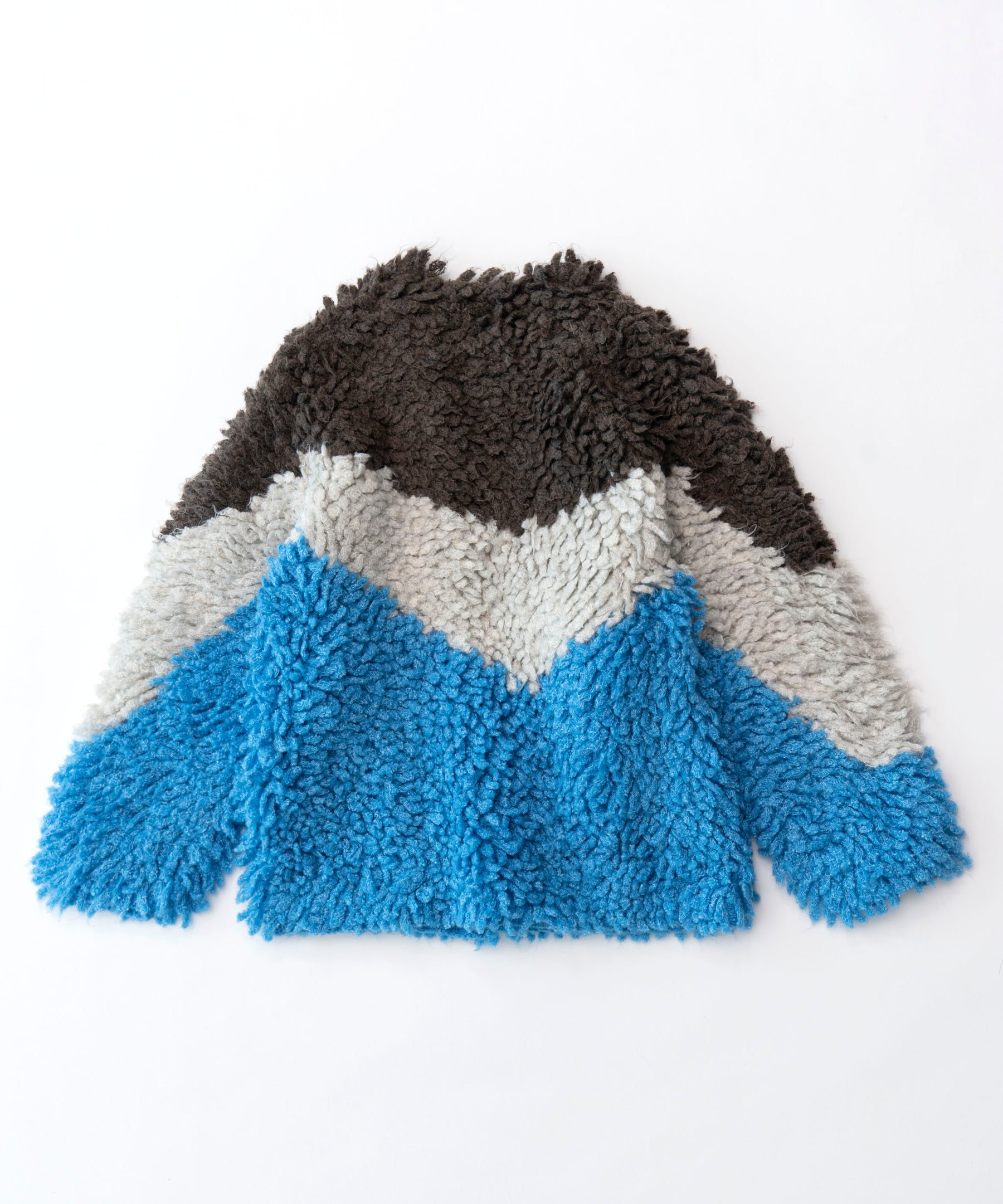 【SALE】Bicolor Loop Shaggy Knit Cardigan