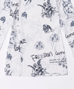 【SALE】Hand Illustration Printed Tops