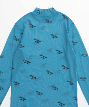 BLESSING Flocky Print Turtleneck Tops