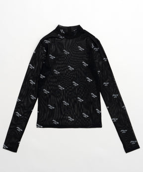 BLESSING Flocky Print Turtleneck Tops