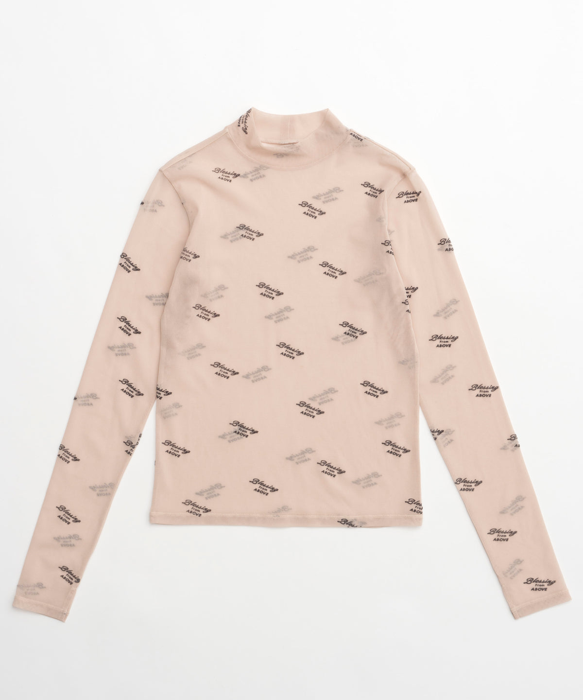 BLESSING Flocky Print Turtleneck Tops