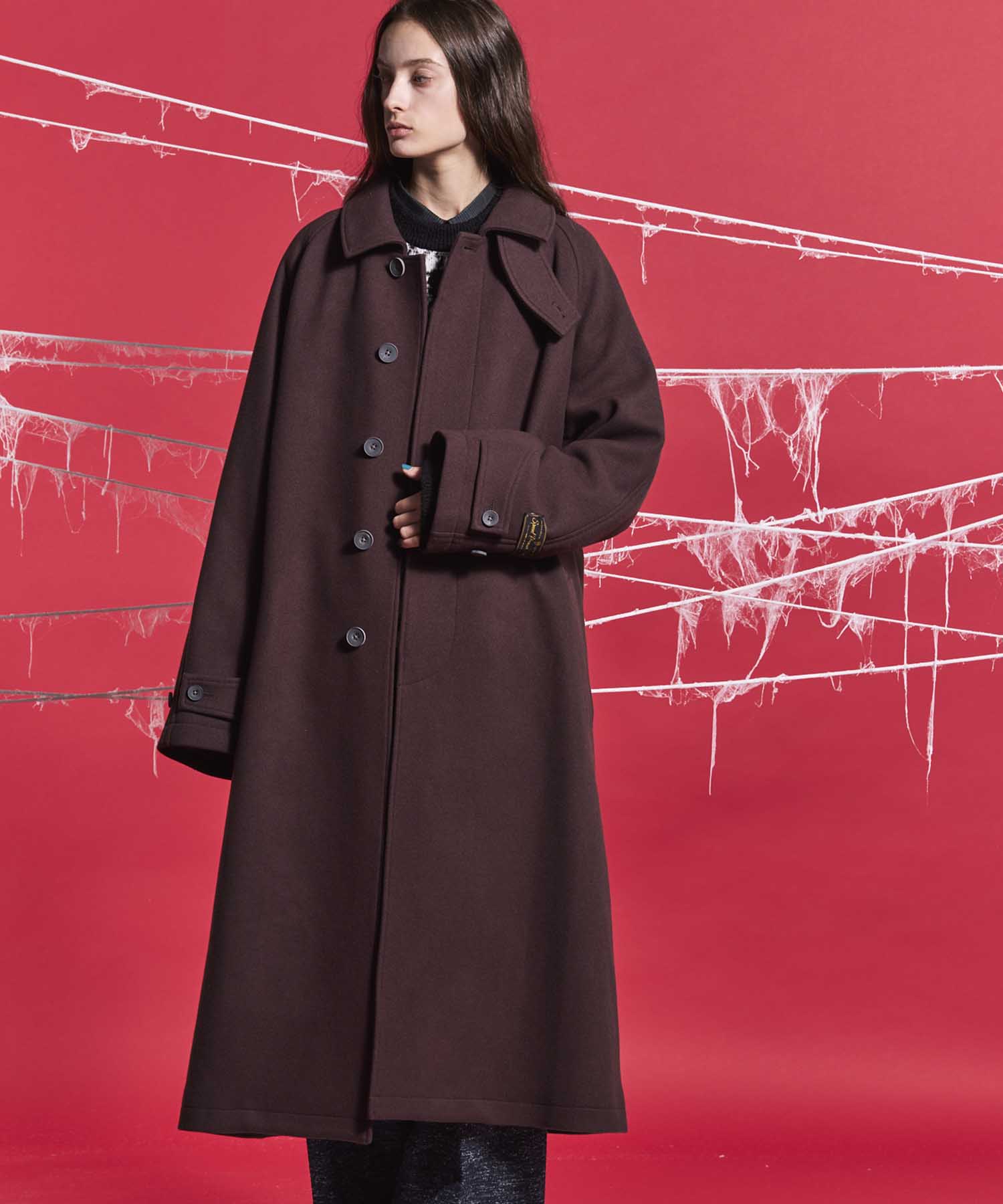 Super170s Prime-Over Melton Balmachan Coat