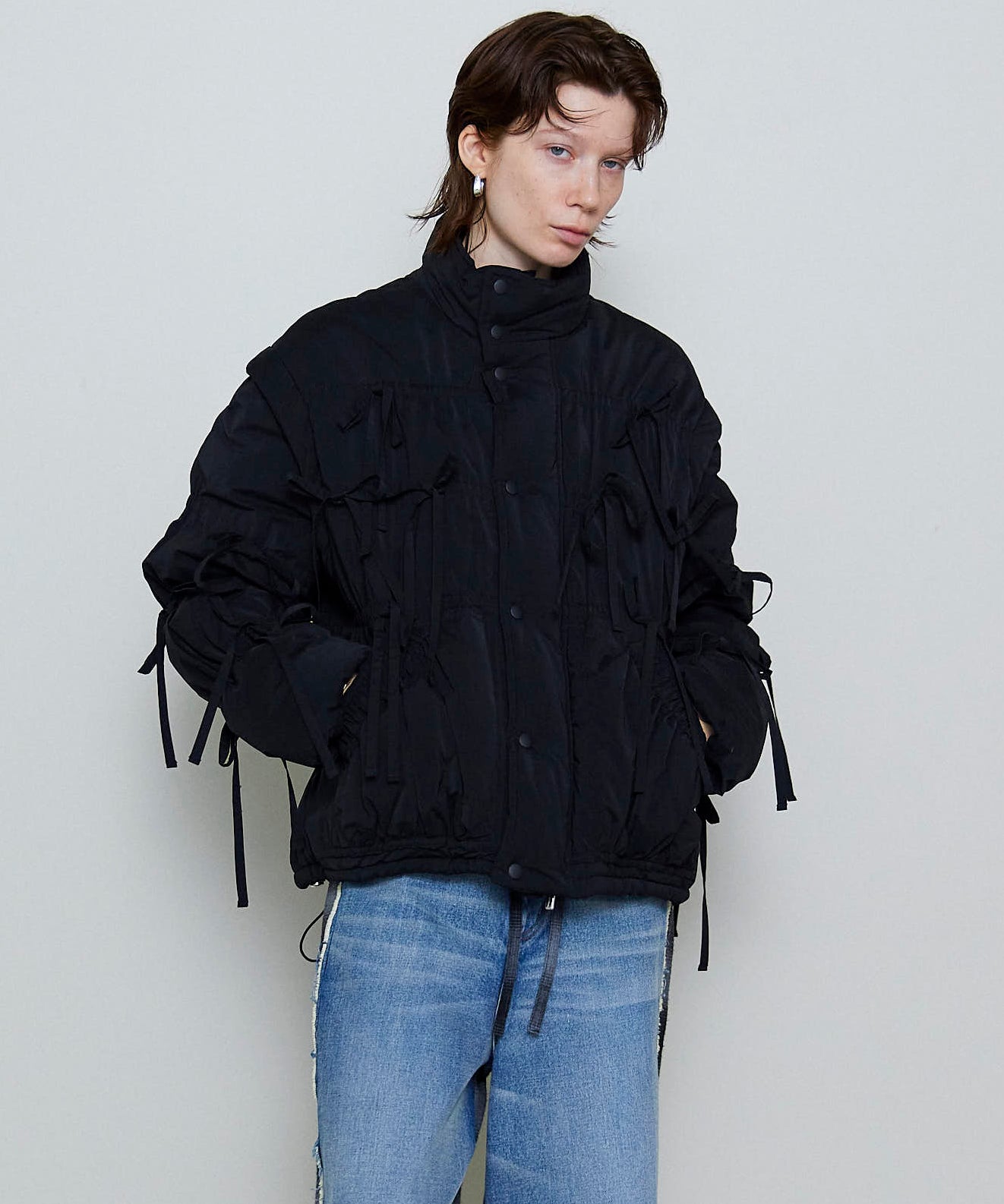 2way Ribbon Puffer Jacket