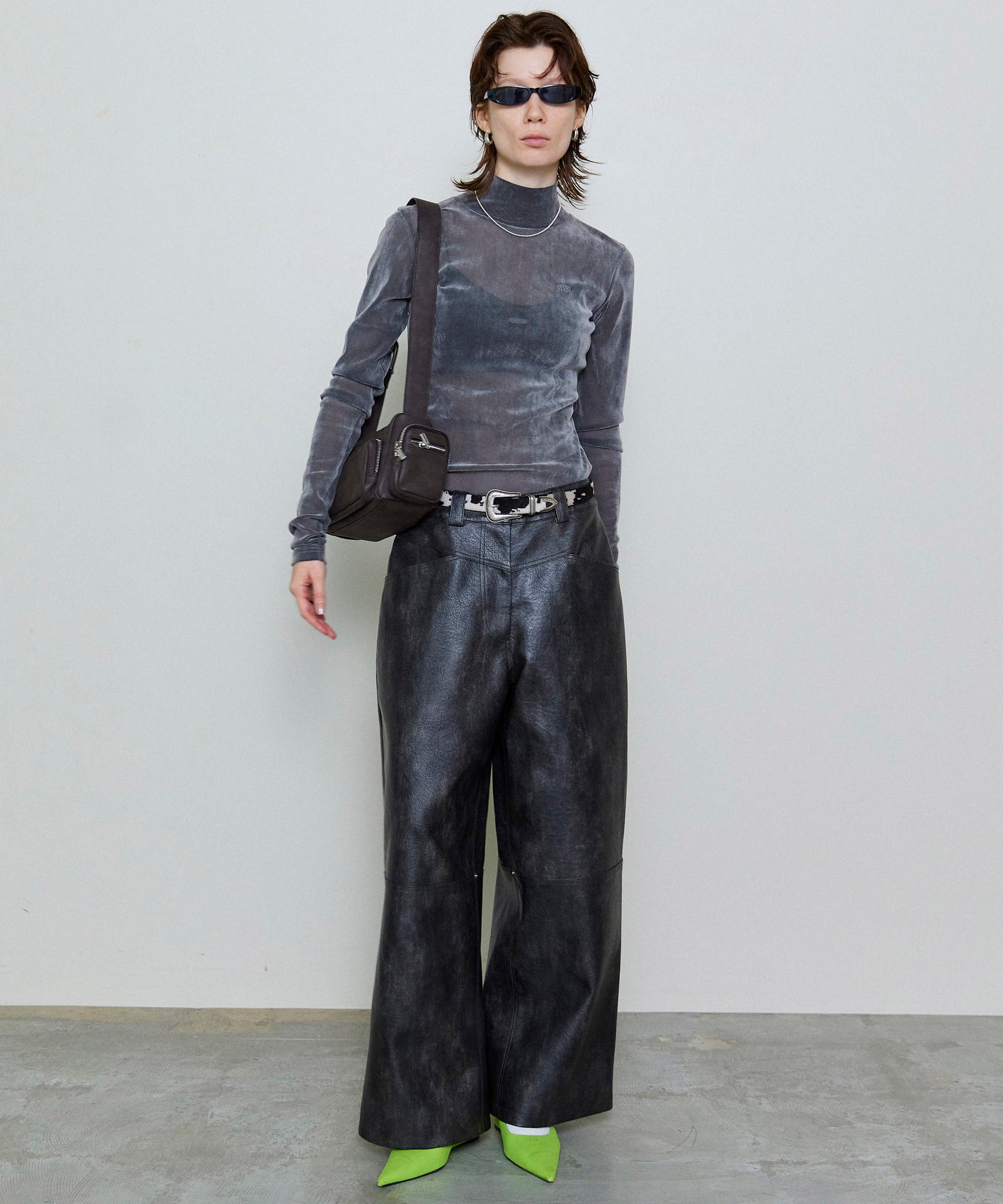 Cocoon Wide Silhouette Vegan Leather Pants