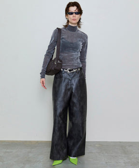 Cocoon Wide Silhouette Vegan Leather Pants